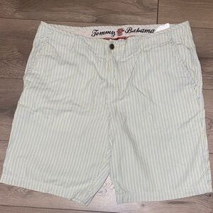 Tommy Bahama Green and White Striped Shorts